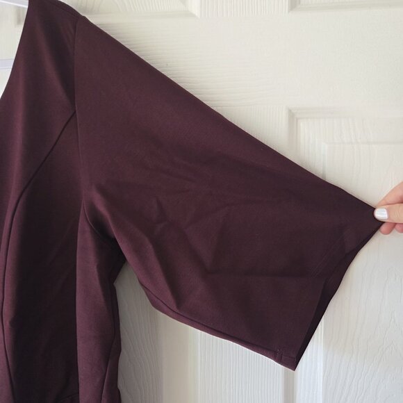 City Chic Dress 2XL Cute Girl Elbow Sleeve Dress Size XXL NWT $90 Ox Blood - Picture 7 of 10